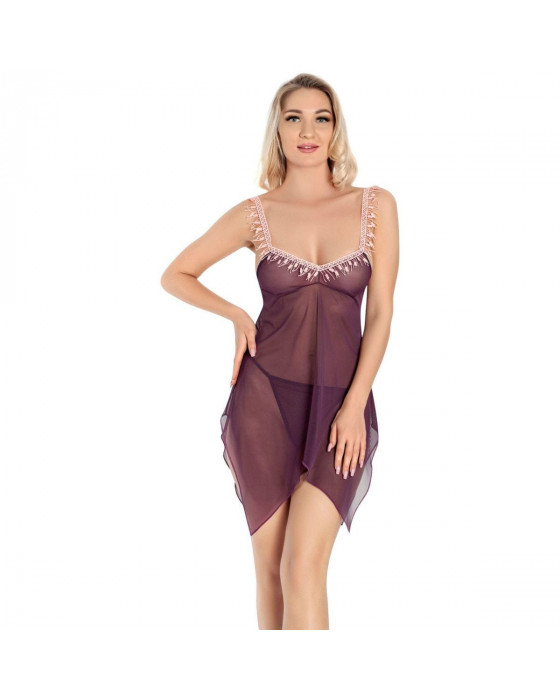 Lily Bianca Tül Gecelik Takımı-910